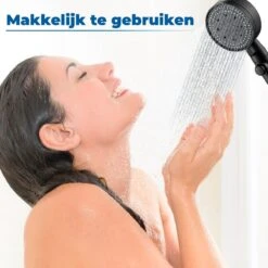 Imperatoris | DoucheSet - Douchekop Met Slang, Houder & Badmuts/Douchemuts - Waterbesparend – Hoge Druk – Regendouche - Zwart Mat -Thuis Badkamer 1200x1200 598