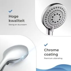 TUBSUN Waterbesparende Douchekop - Handdouche - Regendouche - 50% Waterbesparend - 5 Sproeistanden -Thuis Badkamer 1200x1200 650