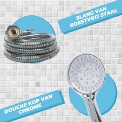 Douchekop Met Slang - Universeel - 5 Luxe Straalstanden - Chroom En RVS - Incl. Wandhouder -Thuis Badkamer 1200x1200 669