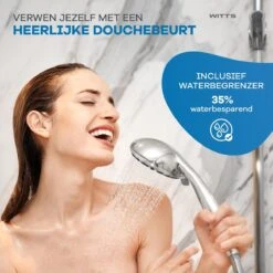 WITTS Douchekop - Waterbesparend - Hoge Kwaliteit - Handdouche ø 12cm - 6 Standen -Thuis Badkamer 1200x1200 678