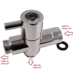 WillieJan Omstelkraan Douche – Verchroomd Messing - Aansluitmaat 3 X 1/2″ -Thuis Badkamer 1200x1200 735