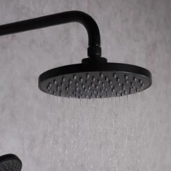 SAAR Opbouw Douche Set - Rond - Thermostaatkraan - Glijstang - Regendouche - Handdouche - Mat Zwart -Thuis Badkamer 1200x1200 777