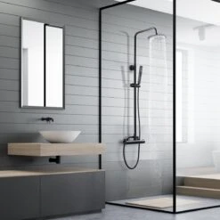 LOMAZOO Regendouche Zwart - Zwarte Doucheset Met Thermostaatkraan - Pandora -Thuis Badkamer 1200x1200 781