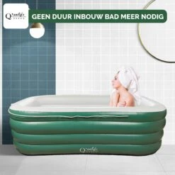 Q’ualife® Opblaasbaar Bad – Ligbad – Zitbad – Opblaasbaar Ligbad – Bad – Badkuip Volwassenen -Thuis Badkamer 1200x1200 892