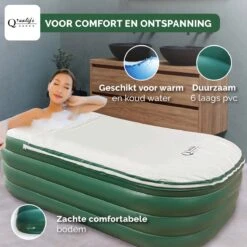 Q’ualife® Opblaasbaar Bad – Ligbad – Zitbad – Opblaasbaar Ligbad – Bad – Badkuip Volwassenen -Thuis Badkamer 1200x1200 894