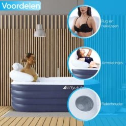 HBKS Lifestyle Bad – Opblaasbaar Ligbad – Bath Bucket – Zitbad Voor Volwassenen - Ijsbad Wim Hof Methode - Badkuip – Ice Bath – Blauw -Thuis Badkamer 1200x1200 923