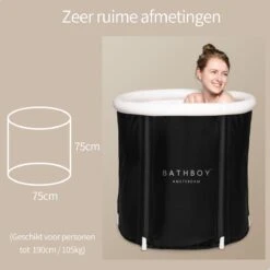 BATHBOY® Amsterdam Zitbad Opvouwbaar - Voor Volwassenen - Opblaasbaar Bad - Bath Bucket -Thuis Badkamer 1200x1200 934