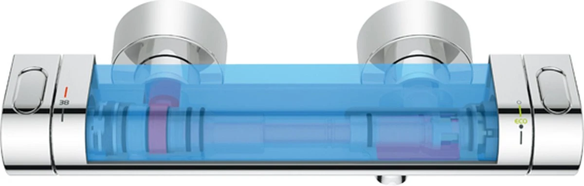 GROHE Grohtherm 2000 New Thermostatische Douchekraan - EcoJoy® - CoolTouch - 15 Cm - Chroom - 34169001 11 GROHE Grohtherm 2000 New Thermostatische Douchekraan - EcoJoy® - CoolTouch - 15 Cm - Chroom - 34169001 - Afbeelding 9