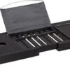 ACAZA Badrekje - Uitschuifbare Bamboe Bad Brug (Min 70 Cm - Max 105cm) - Verstelbare Plank Voor In Bad Met Tablet Houder - Zwart -Thuis Badkamer 1200x492