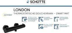 SCHÜTTE London Thermostatische Douchekraan - Hartafstand 120 Mm - Zwart Mat -Thuis Badkamer 1200x558 1