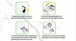 Merkloos Doucherek- Douchemand- Badkamerrek- Badkamer Organiser- Badkamer Organizer-Rekje Voor In De Douche- Badkamer Plank-Rekje Voor Shampoo- RVS- Zonder Boren- Zelfklevend- Rechthoek Vorm- Met Of Zonder Schroeven- Ophangbaar- Met Lijm- 20 Cm- Zwart -Thuis Badkamer 1200x656 1