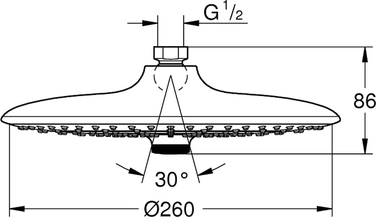 GROHE QuickFix Vitalio Joy 260 Douchekop - Ø 26 Cm - EcoJoy - 3 Straalsoorten 4 GROHE QuickFix Vitalio Joy 260 Douchekop - Ø 26 Cm - EcoJoy - 3 Straalsoorten - Afbeelding 2
