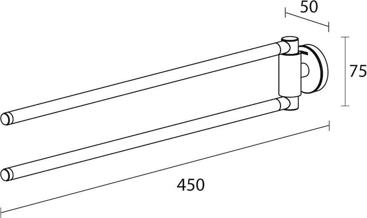 Tiger Urban - Handdoekrek 2-armig - 45 Cm - Zwart 4 Tiger Urban - Handdoekrek 2-armig - 45 Cm - Zwart - Afbeelding 2