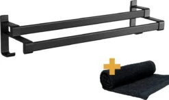 Handdoekrek Dubbele Stang Zonder Boren - Handdoekrek Badkamer - Handdoekhouder - Handdoekstang - Zelfklevend - 60CM - Gratis Handdoek -Thuis Badkamer 1200x716 5