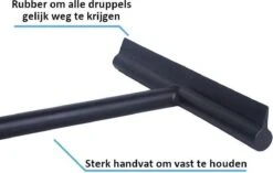 Douche Wisser Met Zuignap - Zwart - Raam Wisser - Raam Trekker - Badkamer Trekker - Badkamer Wisser -Thuis Badkamer 1200x763