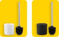 Toiletborstel Met Zwarte Borstel- Keramiek - Zwart - RVS - WC Borstel In Ronde Houder -Thuis Badkamer 1200x765