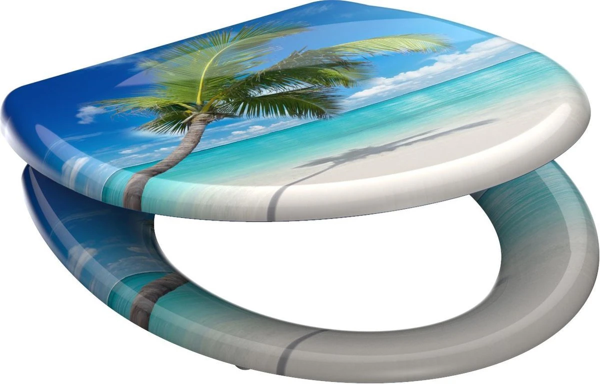 SCHÜTTE WC-Bril 82363 CARRIBEAN - Duroplast - Soft Close - Afklikbaar - RVS-Scharnieren - Decor - 3-zijdige Print 8 SCHÜTTE WC-Bril 82363 CARRIBEAN - Duroplast - Soft Close - Afklikbaar - RVS-Scharnieren - Decor - 3-zijdige Print - Afbeelding 6