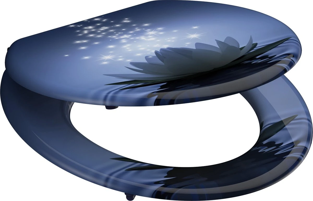 SCHÜTTE WC-Bril 80082 WATER LILY - MDF-Hout - RVS Scharnieren - Decor - 3-zijdige Print 4 SCHÜTTE WC-Bril 80082 WATER LILY - MDF-Hout - RVS Scharnieren - Decor - 3-zijdige Print - Afbeelding 2