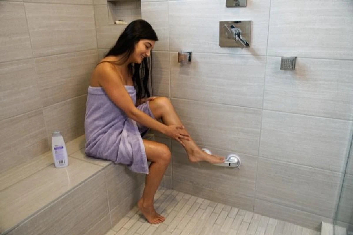 Kunststof Handgreep Voor Badkamer - 30.5cm - Douche Wandbeugel - Geen Boorgaten 14 Kunststof Handgreep Voor Badkamer - 30.5cm - Douche Wandbeugel - Geen Boorgaten - Afbeelding 12