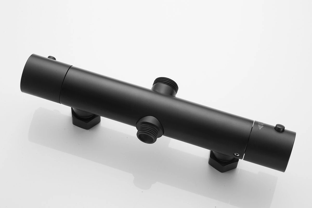 Wesseling & Bos Doucheset - Regendouche Mat Zwart - Zwarte Doucheset Met Thermostaatkraan 4 Wesseling & Bos Doucheset - Regendouche Mat Zwart - Zwarte Doucheset Met Thermostaatkraan - Afbeelding 2