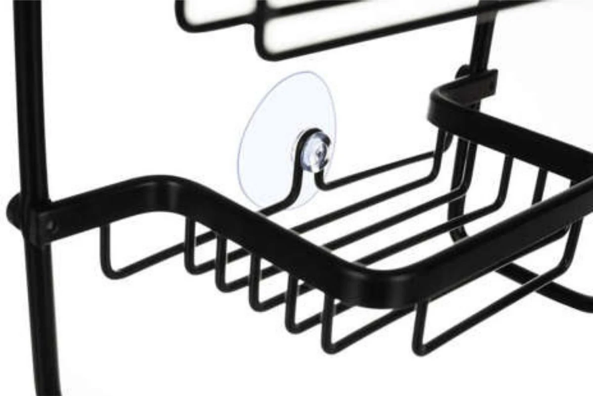 Recalma Doucherek 3 Laags - Monteren Zonder Boren - Zwart - Zuignap - Ook Voor Grote Flessen - Opbergrek Douche - 3 Etages 8 Recalma Doucherek 3 Laags - Monteren Zonder Boren - Zwart - Zuignap - Ook Voor Grote Flessen - Opbergrek Douche - 3 Etages - Afbeelding 6