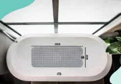 The Original - Badmat Antislip - Grijs - 100x40cm - Antislipmat Douchemat Voor Bad & Douche - Anti Slip Mat Met Zuignappen -Thuis Badkamer 1200x842 1