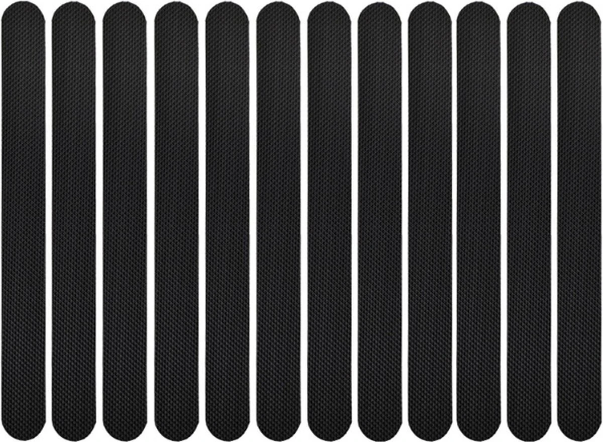 Zelfklevende Antislip Stickers - Douche/Bad/Trap Plakstrip - Badkamer Antislip Strips - 12stuks - 38x2cm - Zwart 3 Zelfklevende Antislip Stickers - Douche/Bad/Trap Plakstrip - Badkamer Antislip Strips - 12stuks - 38x2cm - Zwart