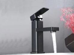 Merkloos Wastafelkraan | Badkamerkraan | Fonteinkraan | Mengkraan | Mat Zwart | RVS | Zwarte Kraan -Thuis Badkamer 1200x900 58