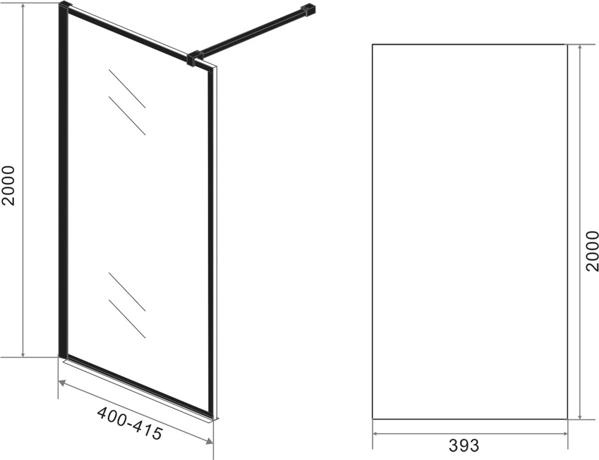 Badplaats Douchewand Georgia 40 Cm X 200 Cm - Zwart – Inloopdouche 8 Mm Veiligheidsglas 4 Badplaats Douchewand Georgia 40 Cm X 200 Cm - Zwart – Inloopdouche 8 Mm Veiligheidsglas - Afbeelding 2