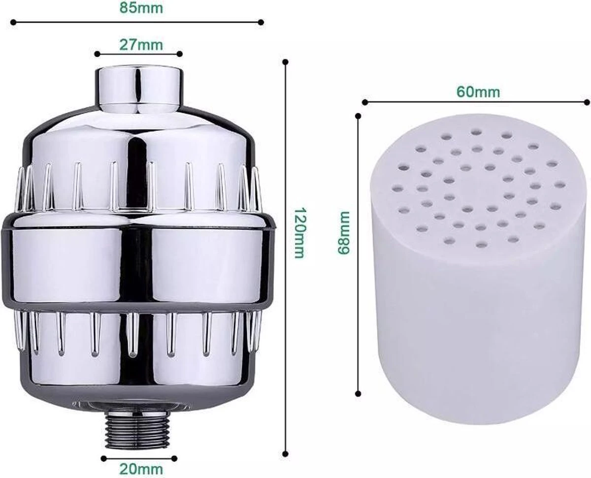 Vitamo™ Premium Universele 15 Stage - Douchefilter & Extra Filter - Waterfilter Voor Douchekop 8 Vitamo™ Premium Universele 15 Stage - Douchefilter & Extra Filter - Waterfilter Voor Douchekop - Afbeelding 6