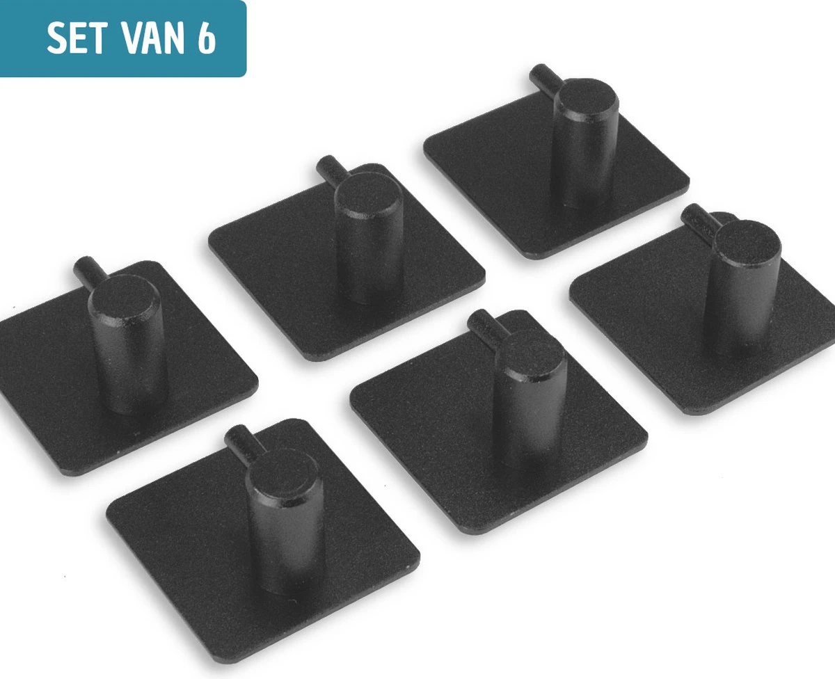 Vannons - Handdoekhaakjes - Zelfklevende Haakjes - Set Van 6 Haakjes - RVS - Zwart 3 Vannons - Handdoekhaakjes - Zelfklevende Haakjes - Set Van 6 Haakjes - RVS - Zwart