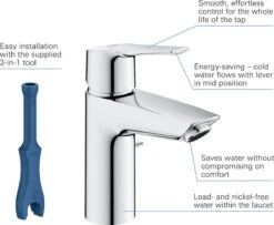 GROHE QuickFix Start Waterbesparende Wastafelkraan - Met EcoJoy® - Incl. Pop-up Waste - Chroom - 31137002 19 GROHE QuickFix Start Waterbesparende Wastafelkraan - Met EcoJoy® - Incl. Pop-up Waste - Chroom - 31137002 -Thuis Badkamer 1200x985 1