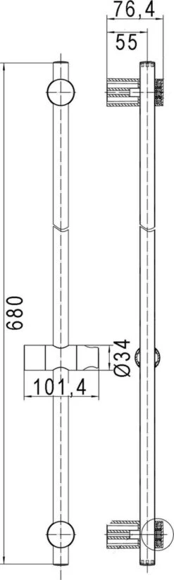 Ben Elan - Glijstang - Ronde Douchestang Voor Handdouche - 68cm - Chroom 10 Ben Elan - Glijstang - Ronde Douchestang Voor Handdouche - 68cm - Chroom -Thuis Badkamer 360x1200