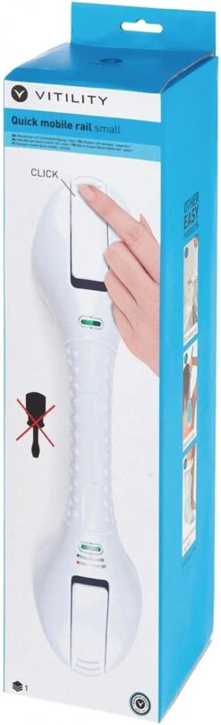 VITILITY Quick Mobile Rail - Wandbeugel Met Zuignappen - Zonder Boren - 40 Cm - Wit - Veiligheidsgreep -Thuis Badkamer 367x1200