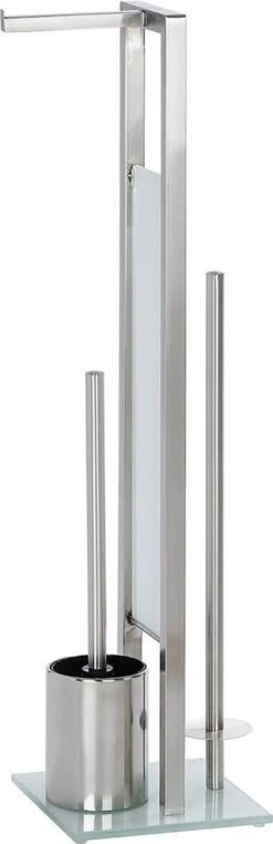 WENKO Toiletbutler Rivalta RVS Mat - Toiletborstel Met Houder, Toiletrolhouder En Reserverolhouder -Thuis Badkamer 389x1200