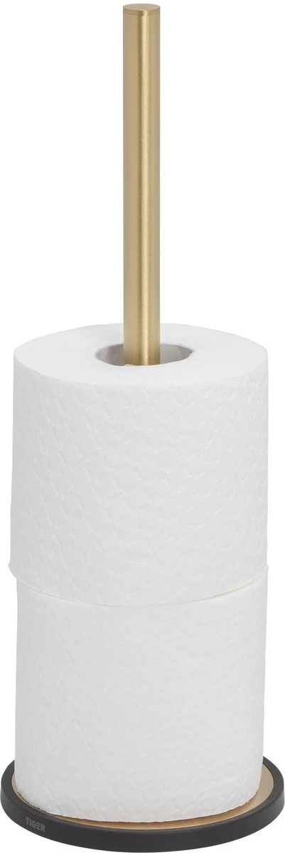 Tiger Tune - Reserverolhouder Vrijstaand - Messing Geborsteld / Zwart 9 Tiger Tune - Reserverolhouder Vrijstaand - Messing Geborsteld / Zwart - Afbeelding 7