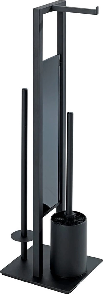 WENKO Toiletbutler Rivalta Zwart - Toiletborstel Met Houder, Toiletrolhouder En Reserverolhouder 15 WENKO Toiletbutler Rivalta Zwart - Toiletborstel Met Houder, Toiletrolhouder En Reserverolhouder - Afbeelding 13