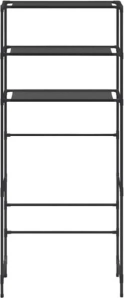 VidaXL Opbergrek Voor Boven Wasmachine 3-laags 69x28x169 Cm Zwart -Thuis Badkamer 498x1200