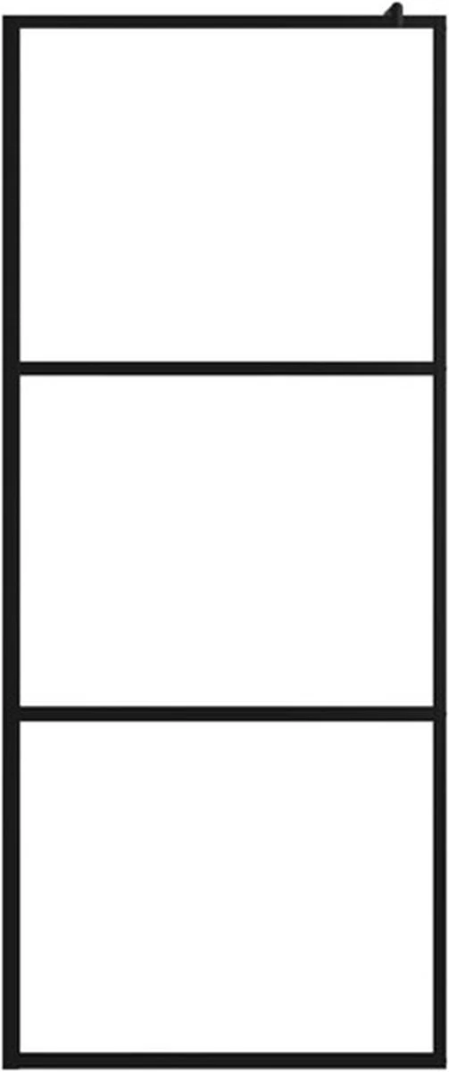 VidaXL Inloopdouchewand Transparant 90x195 Cm ESG-glas Zwart 8 VidaXL Inloopdouchewand Transparant 90x195 Cm ESG-glas Zwart - Afbeelding 6