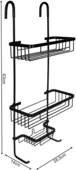 Recalma Doucherek 3 Laags - Monteren Zonder Boren - Zwart - Zuignap - Ook Voor Grote Flessen - Opbergrek Douche - 3 Etages 9 Recalma Doucherek 3 Laags - Monteren Zonder Boren - Zwart - Zuignap - Ook Voor Grote Flessen - Opbergrek Douche - 3 Etages -Thuis Badkamer 536x1200