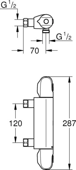 GROHE Grohtherm 1000 New Thermostatische Douchekraan - EcoJoy® - 12cm - Zonder Koppelingen - Chroom - 34147003 20 GROHE Grohtherm 1000 New Thermostatische Douchekraan - EcoJoy® - 12cm - Zonder Koppelingen - Chroom - 34147003 -Thuis Badkamer 541x1200 1
