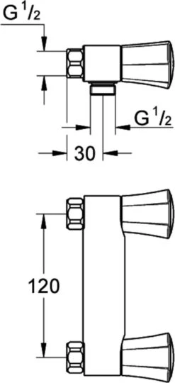 GROHE Costa L Douchekraan - Mengkraan - 12 Cm Hartafstand -Thuis Badkamer 549x1200