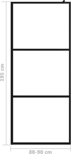 VidaXL Inloopdouchewand Transparant 90x195 Cm ESG-glas Zwart 17 VidaXL Inloopdouchewand Transparant 90x195 Cm ESG-glas Zwart -Thuis Badkamer 555x1200