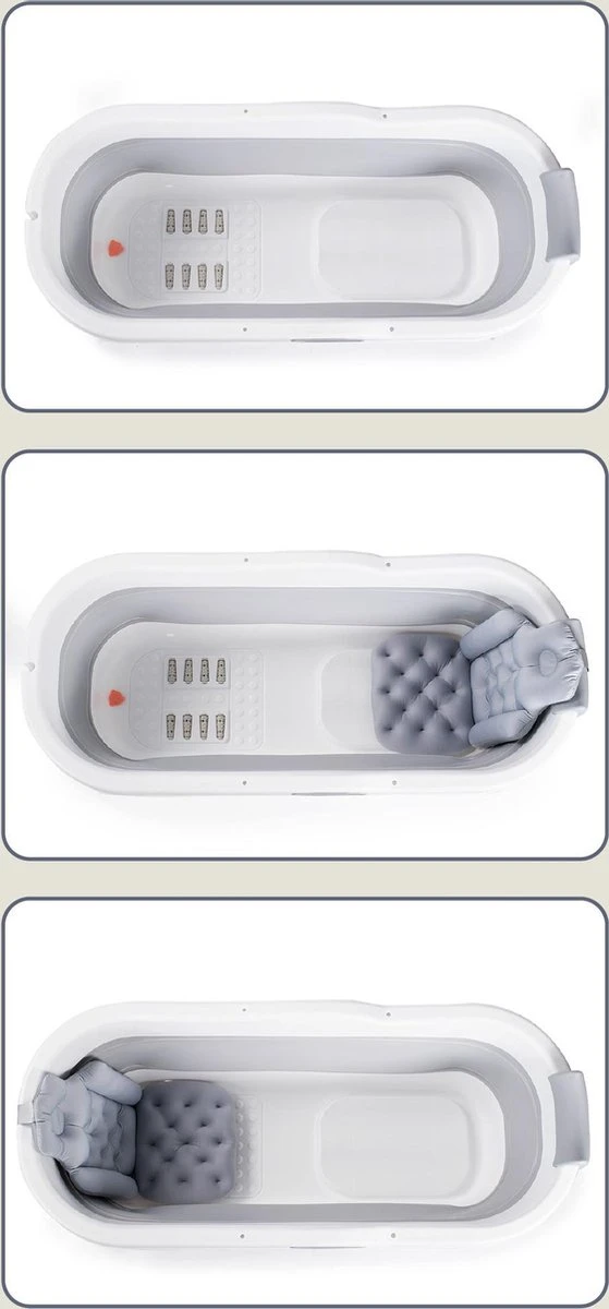 HelloBath Opvouwbaar Zitbad - Bath Bucket - 148cm - 220L - Extra Lang - Incl. Badkussen & Opberghoes 15 HelloBath Opvouwbaar Zitbad - Bath Bucket - 148cm - 220L - Extra Lang - Incl. Badkussen & Opberghoes - Afbeelding 13