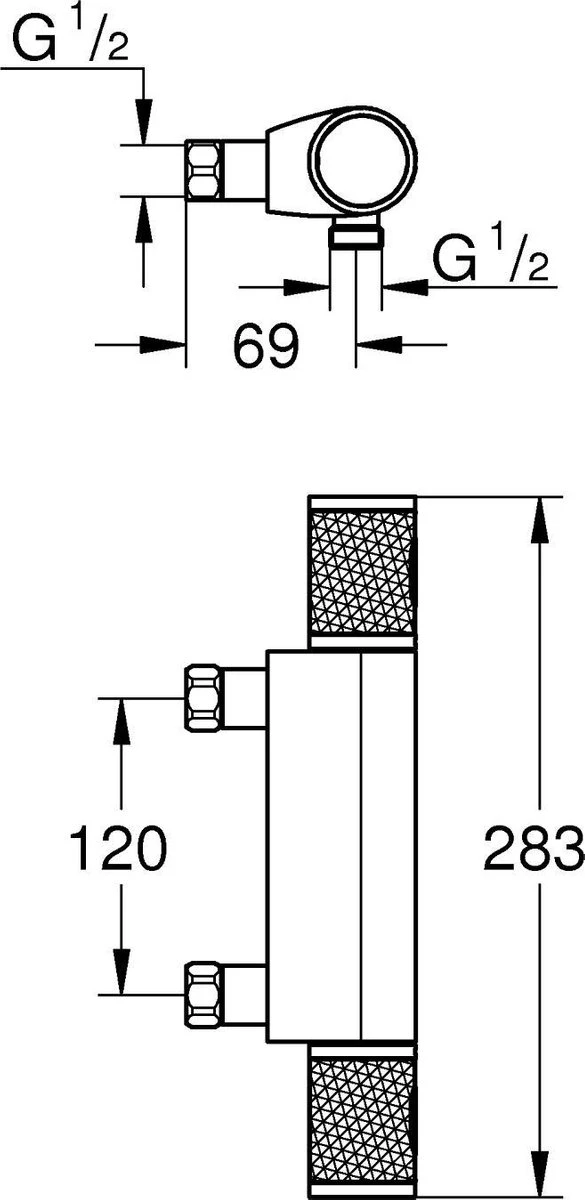 GROHE Grohtherm 1000 Performance Thermostatische Douchekraan - 12cm - Zonder Koppelingen - Chroom - 34778000 10 GROHE Grohtherm 1000 Performance Thermostatische Douchekraan - 12cm - Zonder Koppelingen - Chroom - 34778000 - Afbeelding 8