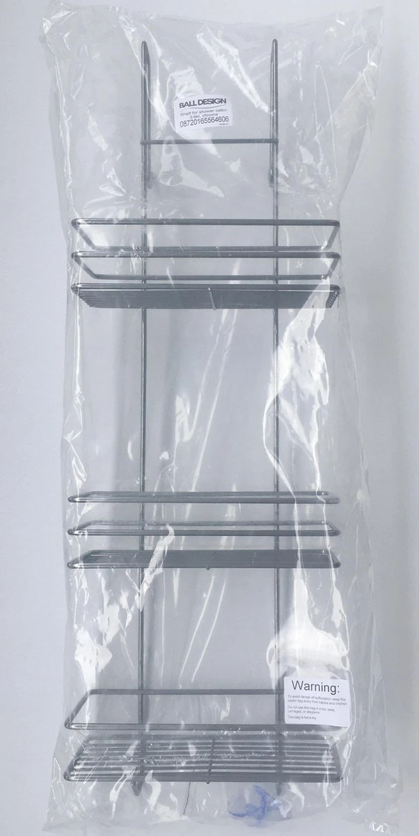 Ball Design Chroom Doucherek-3 Laags-hangend-Doucherek Zonder Boren 9 Ball Design Chroom Doucherek-3 Laags-hangend-Doucherek Zonder Boren - Afbeelding 7