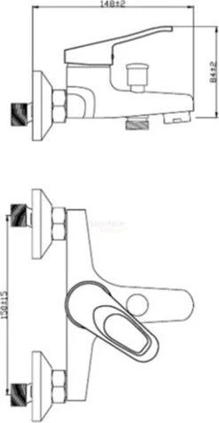 SCHÜTTE Athos Plus Badkraan - Mengkraan - 150 Mm Hartafstand - Chroom -Thuis Badkamer 621x1200