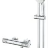 GROHE Grohtherm-1000 Performance Renovatieset - Met Thermostaatkraan, Koppelingen, Glijstang En Hoofddouche - CoolTouch - Chroom -Thuis Badkamer 674x1200 1