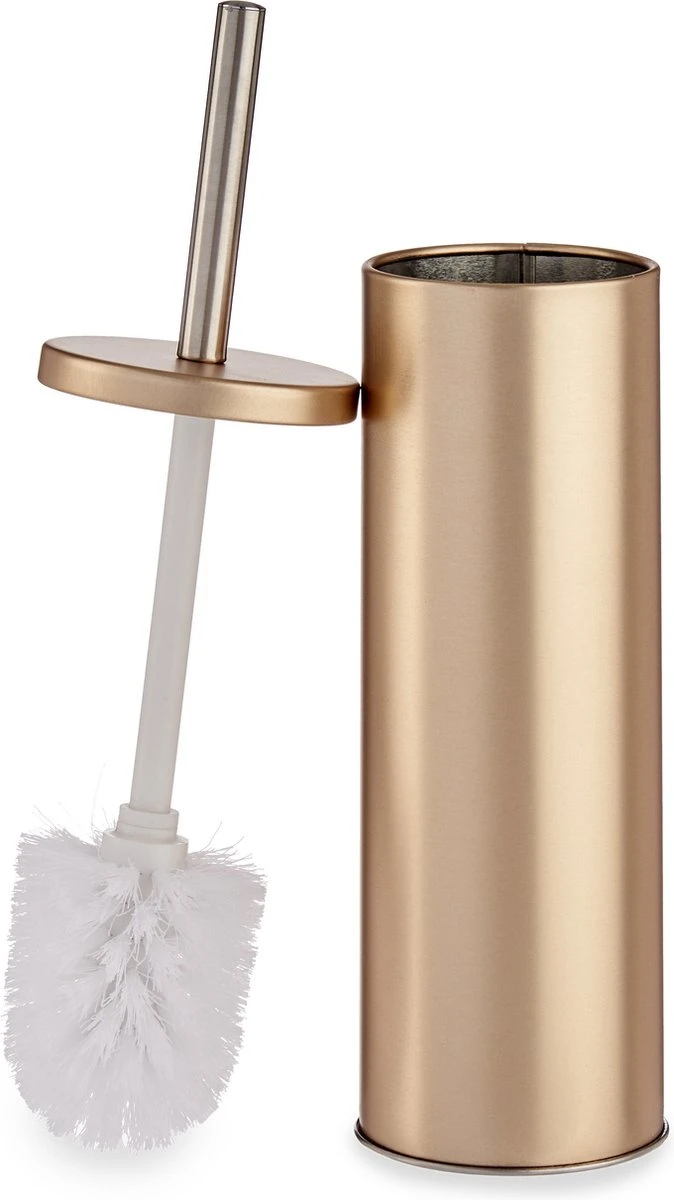 Toiletborstel/wc-borstel Metaal In Goud Kleur 38 Cm - In Houder - Luxe Uitstraling In Prachtige Kleur 4 Toiletborstel/wc-borstel Metaal In Goud Kleur 38 Cm - In Houder - Luxe Uitstraling In Prachtige Kleur - Afbeelding 2