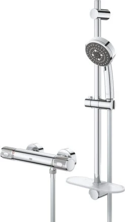 GROHE QuickFix Precision Feel Thermostatische Douchekraan - Met Glijstangset - EcoJoy - CoolTouch - Chroom - 34791000 -Thuis Badkamer 675x1200